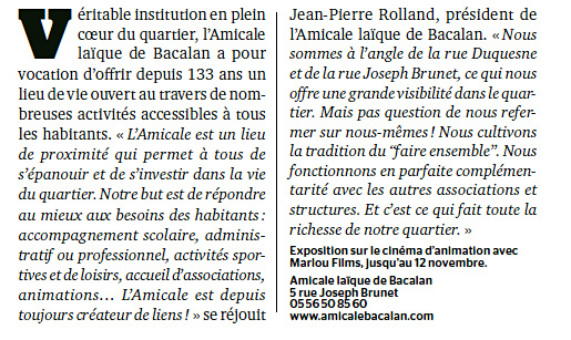 Bordeaux Magazine - Novembre 2014 - Article
